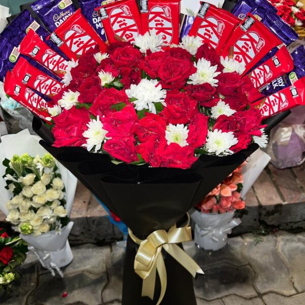 Elite Chocolate & Red Rose Bouquet