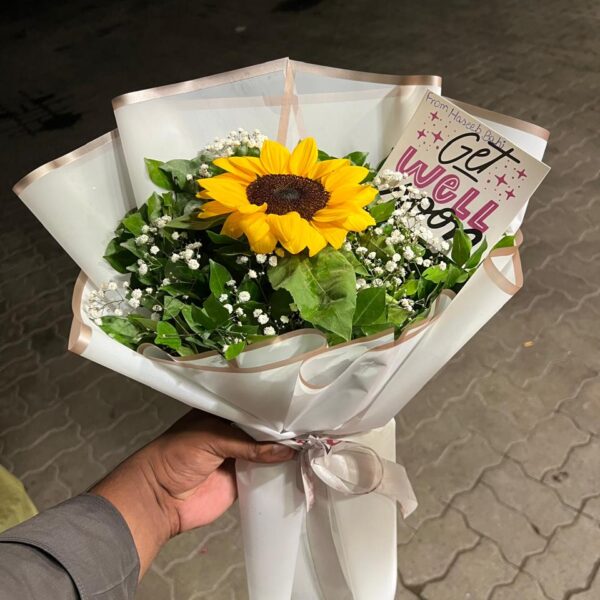 Bright & Cheerful Sunflower 'Get Well Soon' Bouquet