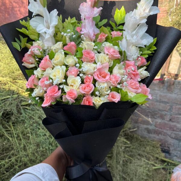 Charming Pastel Rose & Gladiolus Elegance Bouquet