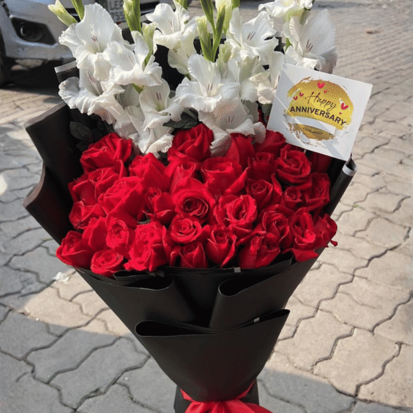 Birthday Rose, Cake & Balloon Celebration Set